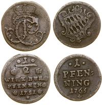 zestaw 2 monet, w zestawie: 1/2 fenigia 1751 Wur