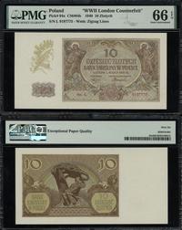 10 złotych 1.03.1940, seria L, numeracja 9197775