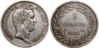 5 franków 1831 B, Rouen, srebro próby 900, 25 g,
