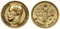 5 rubli 1900 ФЗ, Petersburg, złoto 4.28 g, reszt