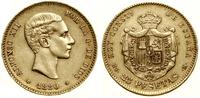 Hiszpania, 25 peset, 1880 MS-M