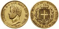20 lirów 1847, Genua, złoto 6.41 g, ryski na awe