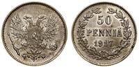 50 penniä 1917 S, Helsinki, srebro próby 750, pa