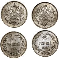 lot 2 x 25 penniä 1916 S, 1917 S, Helsinki, sreb
