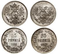 Finlandia, lot 2 x 25 penniä, 1915 S, 1917 S