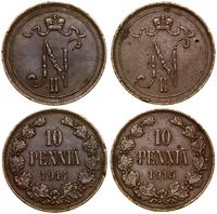 Finlandia, lot 2 x 10 penniä, 1914, 1915