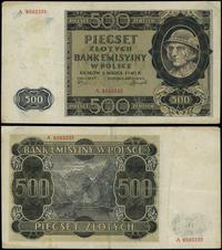 500 złotych 1.03.1940, seria A, numeracja 659333