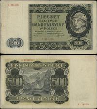 500 złotych 1.03.1940, seria A, numeracja 834105