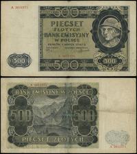 500 złotych 1.03.1940, seria A, numeracja 261237
