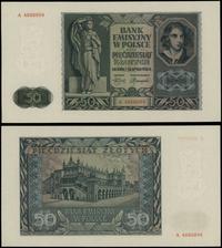 50 złotych 1.08.1941, seria A, numeracja 4666894