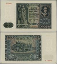 50 złotych 1.08.1941, seria A, numeracja 4666889