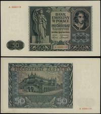 50 złotych 1.08.1941, seria A, numeracja 4666118
