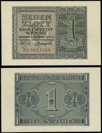 1 złoty 1.08.1941, seria BE, numeracja 0024588, 