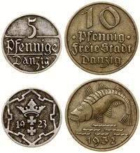 Polska, zestaw: 5 fenigów 1923 i 10 fenigów 1932