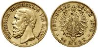 20 marek 1874 G, Karlsruhe, złoto próby 900, 7.9