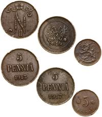 Finlandia, zestaw: 6 x 5 penniä