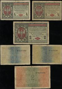 Polska, zestaw: 2 x 1/2 marki i 2 marki, 9.12.1916