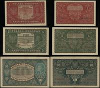 zestaw 3 banknotów 23.08.1919, w zestawie: 1 mar