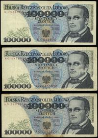zestaw 7 banknotów, w zestawie: 3 x 100.000 złot