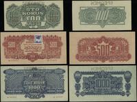 Czechosłowacja, zestaw 3 banknotów, 1944