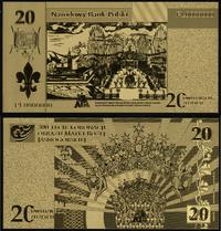 Fałszywe 20 złotych (banknot pomalowany na złoty