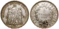 5 franków 1848 A, Paryż, srebro, 24.97 g, patyna