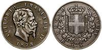 Włochy, 5 lirów, 1878 R