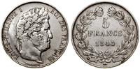 Francja, 5 franków, 1844 BB