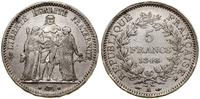 5 franków 1848 A, Paryż, srebro próby "900" 24.7