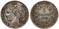 5 franków 1849 A, Paryż, srebro próby "900" 24.6