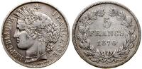 5 franków 1870 A, Paryż, odmiana bez napisu otok