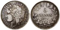 5 franków 1871 K, Bordeaux, srebro próby "900" 2