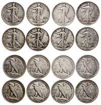 zestaw: 8 x 1/2 dolara 1917–1946, różne mennice,