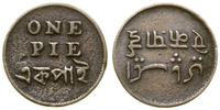 1 pie bez daty (1831), Kalkuta, miedź, patyna, K