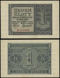 1 złoty 1.03.1940, seria B, numeracja 8336990, m
