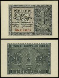 1 złoty 1.08.1941, seria BD, numeracja 3146965, 