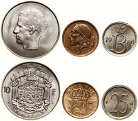 zestaw 3 monet, 20 centymów 1953, 25 centymów 19