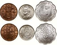 zestaw 3 monet, 1 pajsa 1951, 10 chetrum 1975 (F