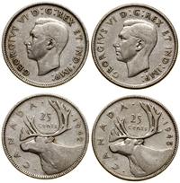 Kanada, zestaw 4 x 25 centów, 1942, 1943, 1944, 1945