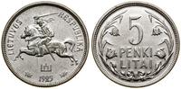 5 litów 1925, Kowno, srebro próby 500, 13.5 g, l