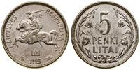 5 litów 1925, Kowno, srebro próby 500, 13.5 g, p