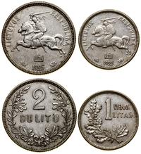 Litwa, lot 2 monet: 1 lit, 2 lity, 1925