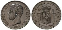5 peset 1871/SD-M, Madryt, srebro "900" 25.0 g, 