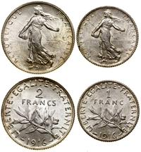 Francja, lot 2 monet, 1916