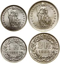 lot 2 monet 1964 B, Berno, 1 frank oraz 2 franki
