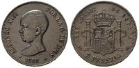 5 peset 1888/MP-M, Madryt, srebro "900" 25.0 g, 