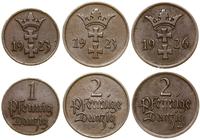 zestaw 3 monet, w skład zestawu wchodzą 2 fenigi