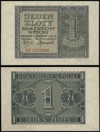1 złoty 1.08.1941, seria AF, numeracja 4222566, 