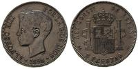 5 peset 1898/SG-V, Madryt, srebro "900" 25.0 g, 