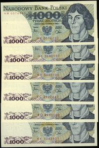 Polska, zestaw 6 banknotów 1.000 złotowych, 1.06.1982